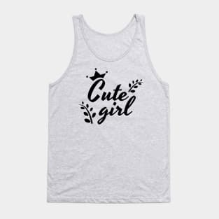 Cute Girl Text Design Tank Top